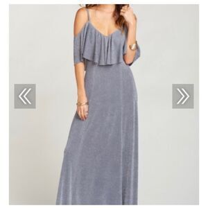 Show Me Your Mumu Renee Ruffle Maxi Dress Dancing Queen Shine Smoke‎ NWT